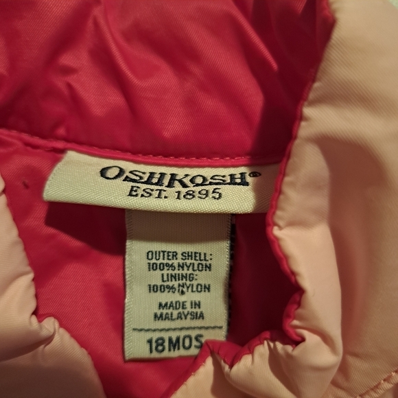 Oshkosh B'Gosh 2 tone pink zip up vest 18 months - Picture 2 of 5